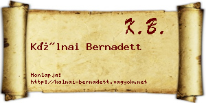 Kálnai Bernadett névjegykártya
