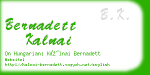 bernadett kalnai business card